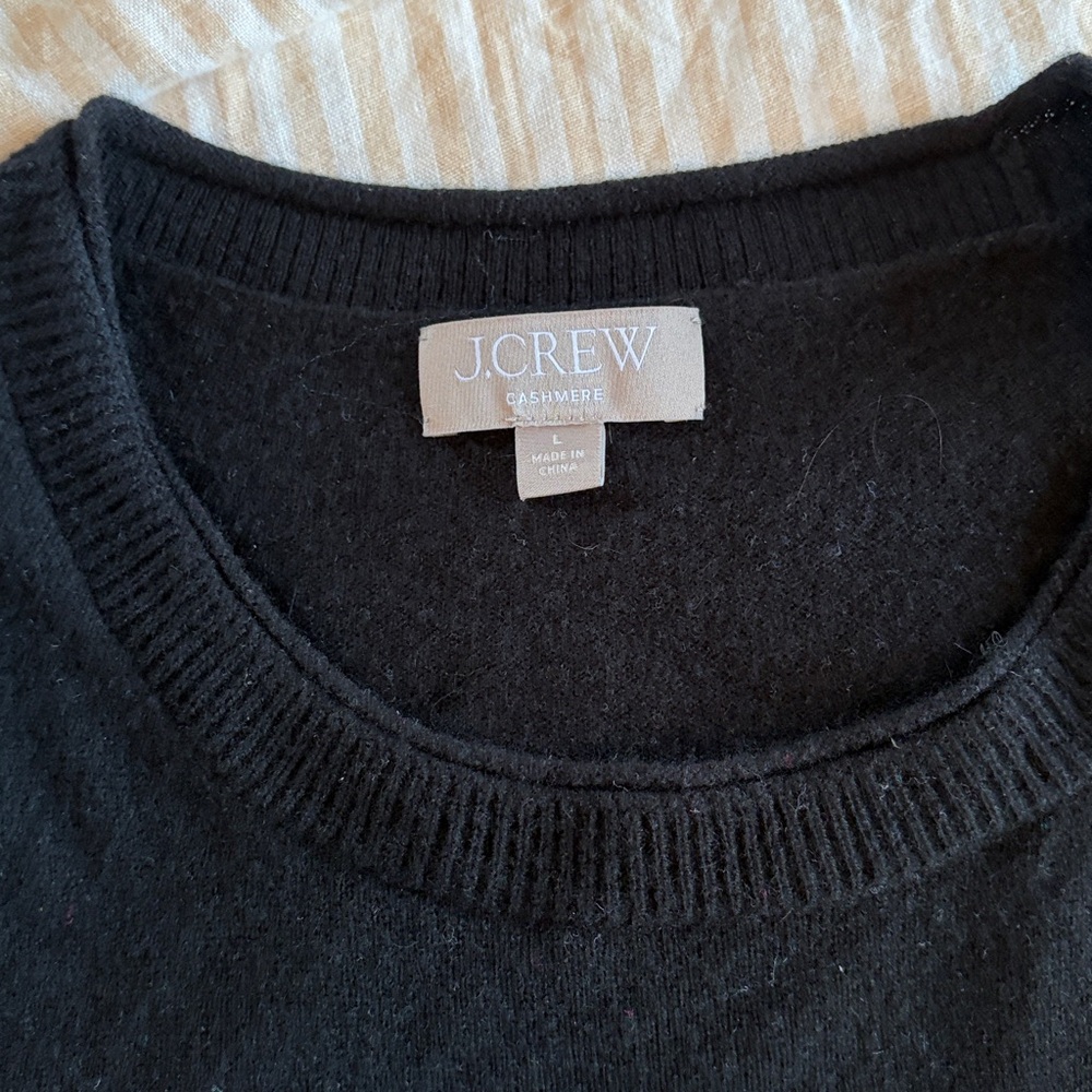 J. Crew Cashmere relaxed t shirt size L black - Picture 3 of 8